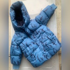 Zara Baby Blue Penguin Print Puffer Jacket